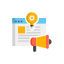 Luxe Drive Digital Marketing America's Top Marketing Agency Icon with a webpage featuring text and an image, a location pin above, and a megaphone below, suggesting Luxe Drive Digital Marketing for online promotion or marketing. Luxe Drive Digital Marketing We Drive Your Growth