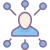 Luxe Drive Digital Marketing America's Top Marketing Agency Icon of a person silhouette connected to eight nodes with lines, representing a networking or social connection concept in the Luxe Drive Digital Marketing sphere. Luxe Drive Digital Marketing We Drive Your Growth