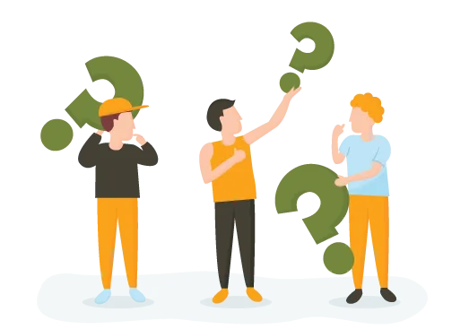 Luxe Drive Digital Marketing America's Top Marketing Agency Three individuals are standing and holding large green question marks, appearing to be in a thoughtful discussion about Luxe Drive's digital marketing strategies. Luxe Drive Digital Marketing We Drive Your Growth