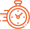 Luxe Drive Digital Marketing America's Top Marketing Agency Orange stopwatch icon with motion lines, indicating speed or urgency. Luxe Drive Digital Marketing We Drive Your Growth